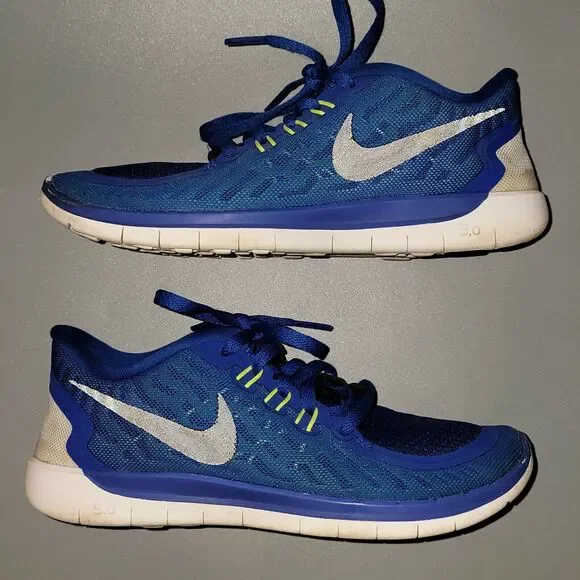 Nike Free 5.0 Youth Size 4Y Women's Sz 5.5 Blue/Black Running Shoes(725104-400) - Picture 3 of 11